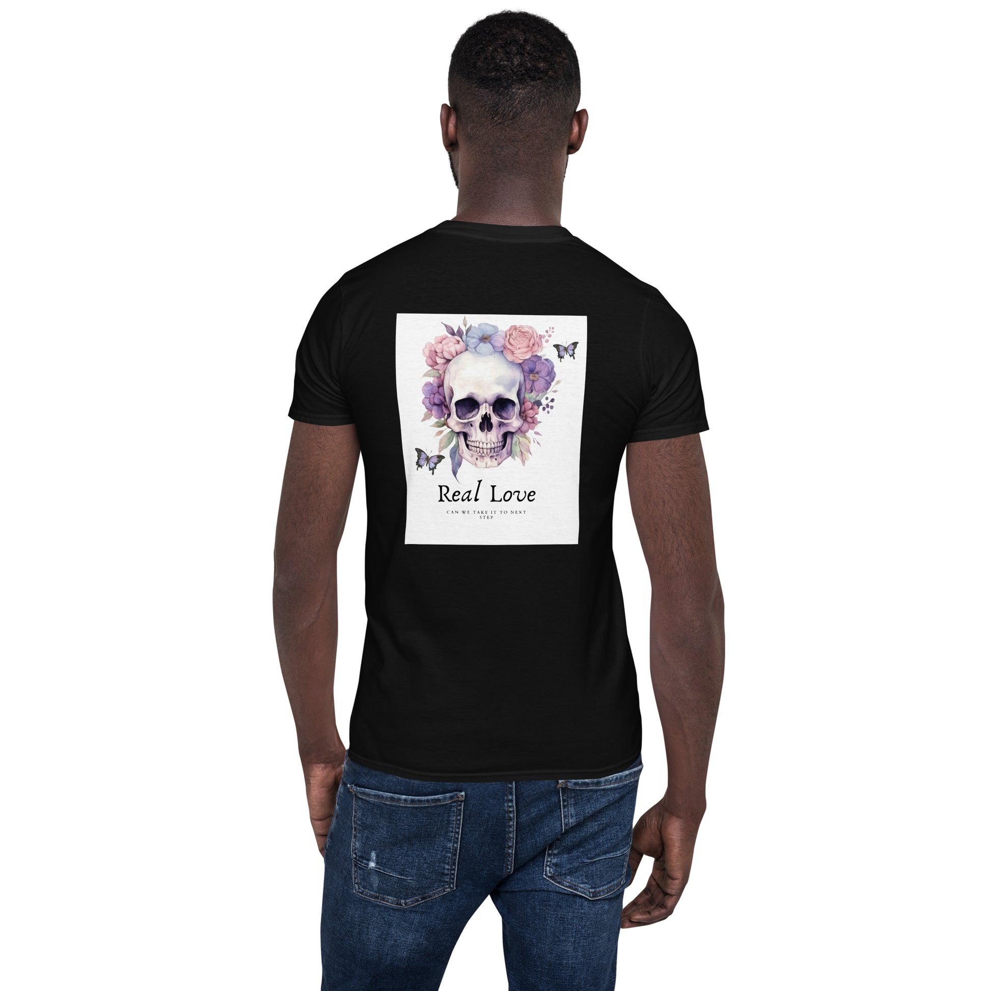 Real Love – Dual-Sided Floral Skull Tee (Unisex)