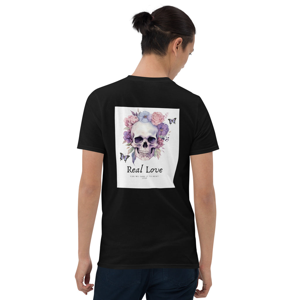 Real Love – Dual-Sided Floral Skull Tee (Unisex)