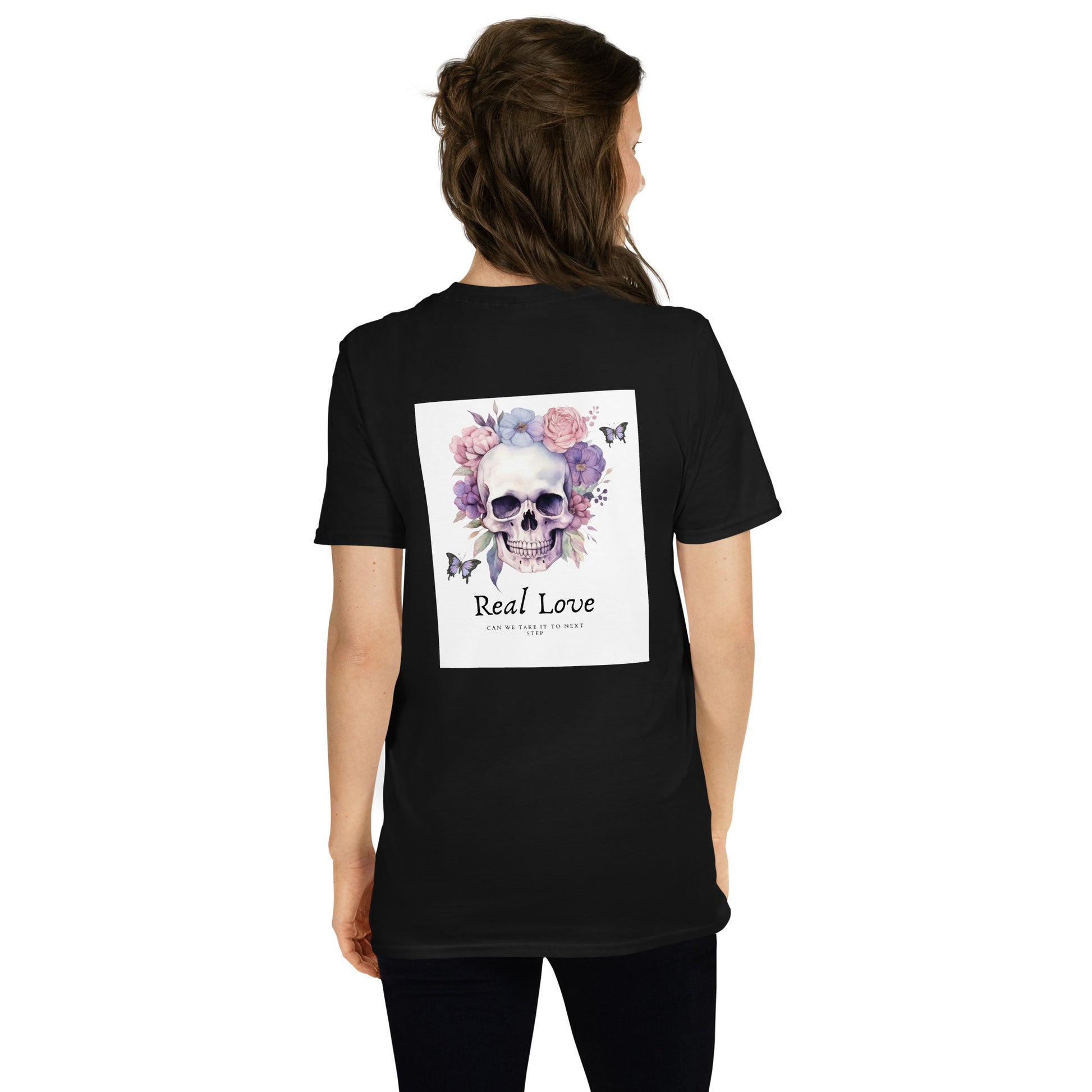 Real Love – Dual-Sided Floral Skull Tee (Unisex)