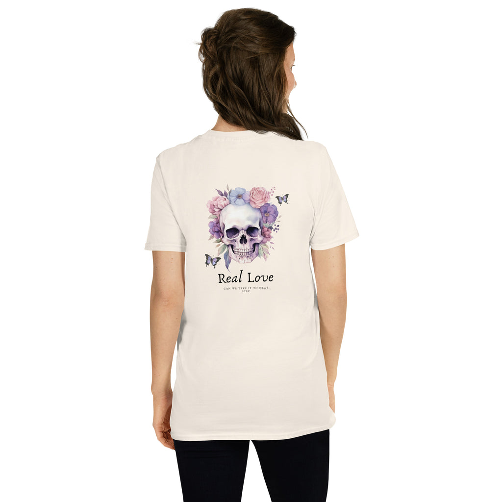Real Love – Dual-Sided Floral Skull Tee (Unisex)