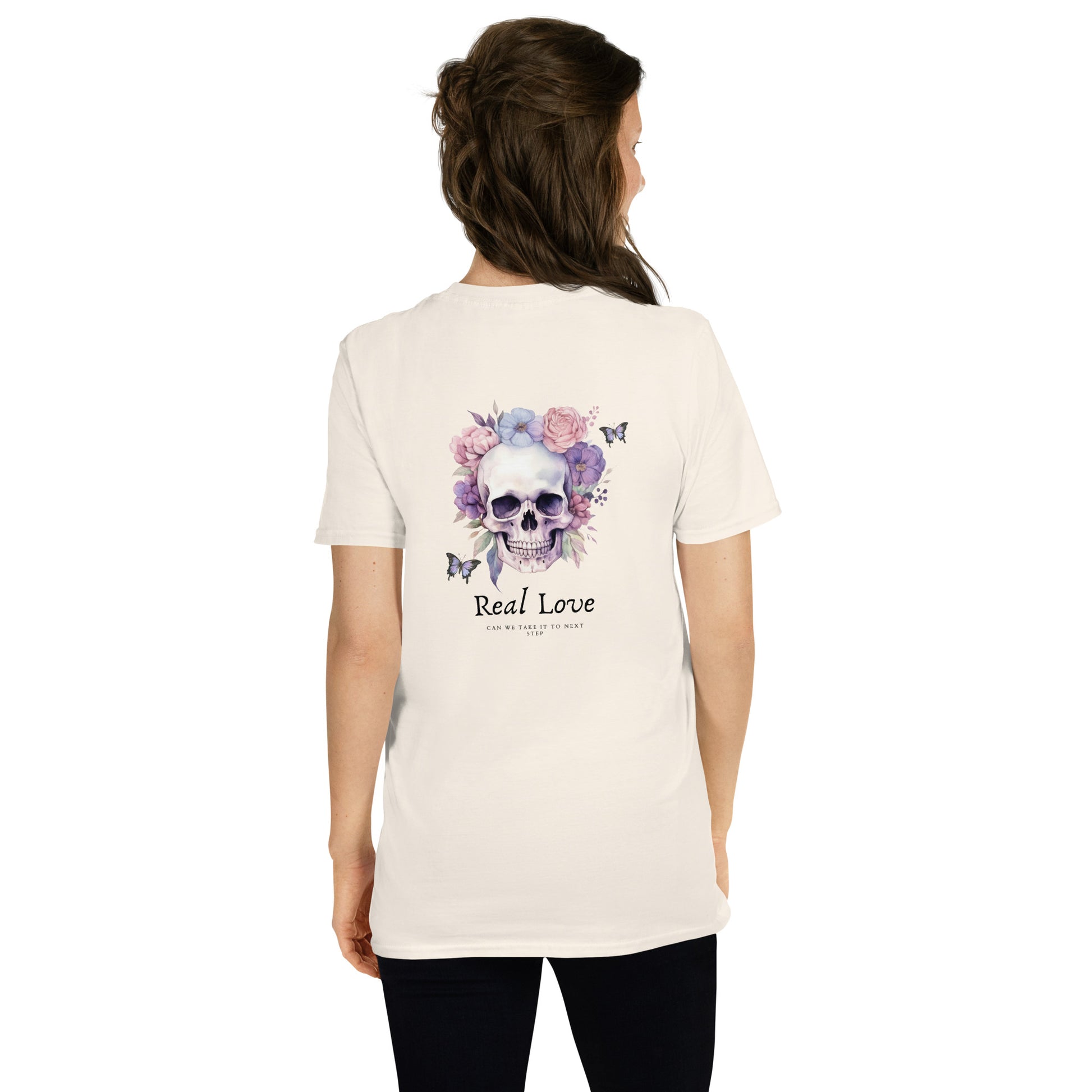 Real Love – Dual-Sided Floral Skull Tee (Unisex)