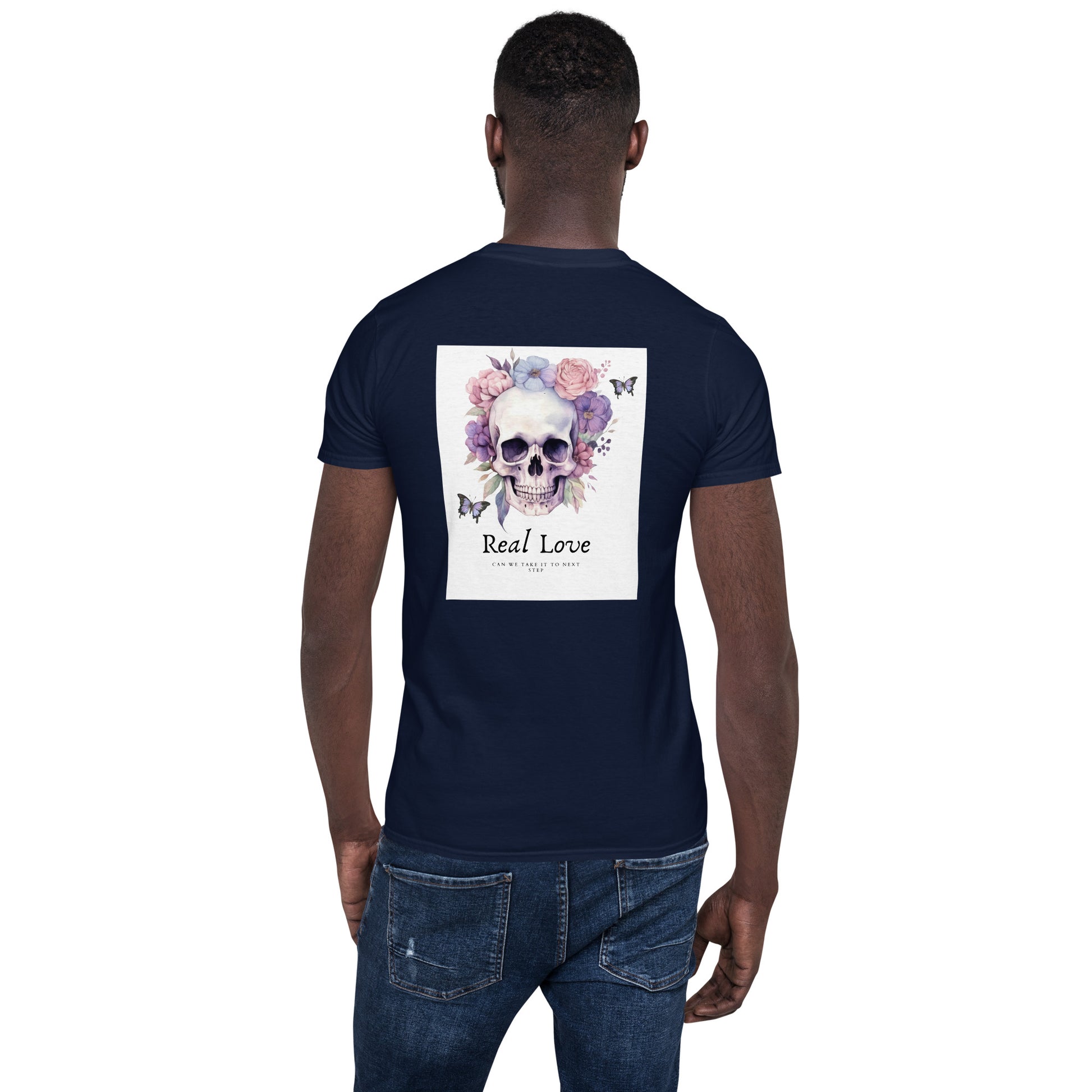 Real Love – Dual-Sided Floral Skull Tee (Unisex)