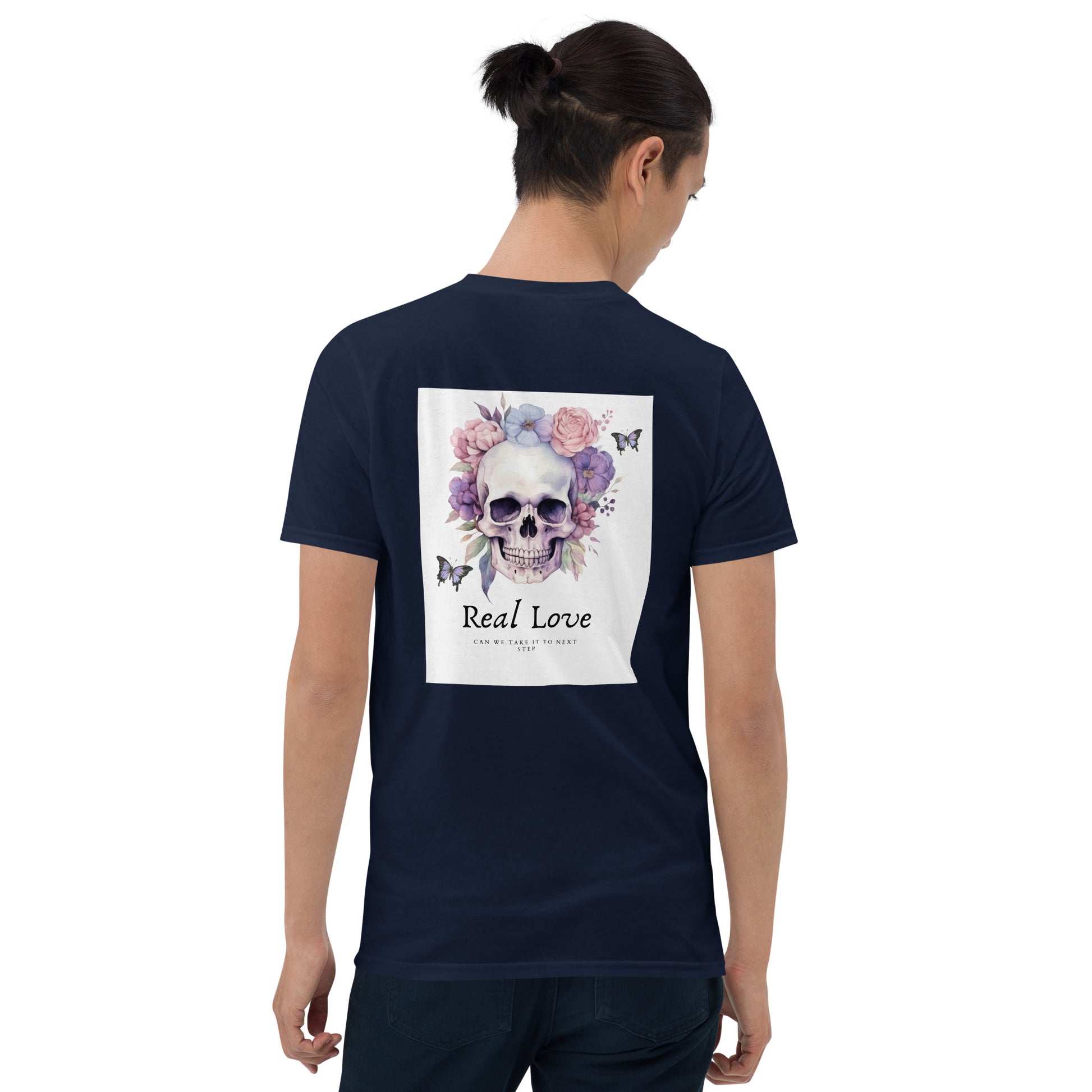 Real Love – Dual-Sided Floral Skull Tee (Unisex)