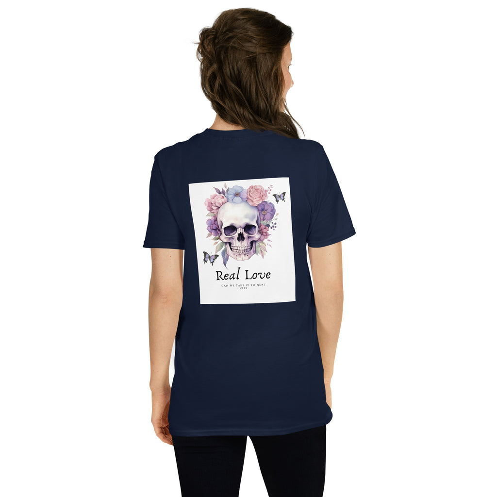 Real Love – Dual-Sided Floral Skull Tee (Unisex)