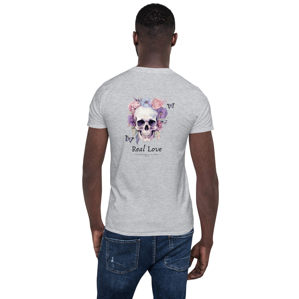 Real Love – Dual-Sided Floral Skull Tee (Unisex)