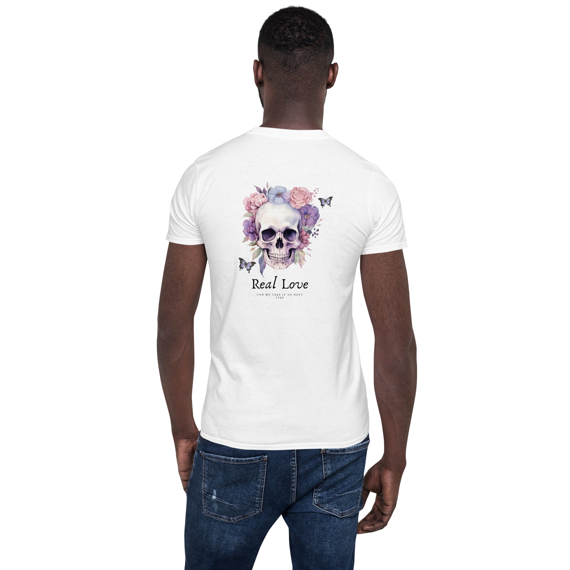 Real Love – Dual-Sided Floral Skull Tee (Unisex)